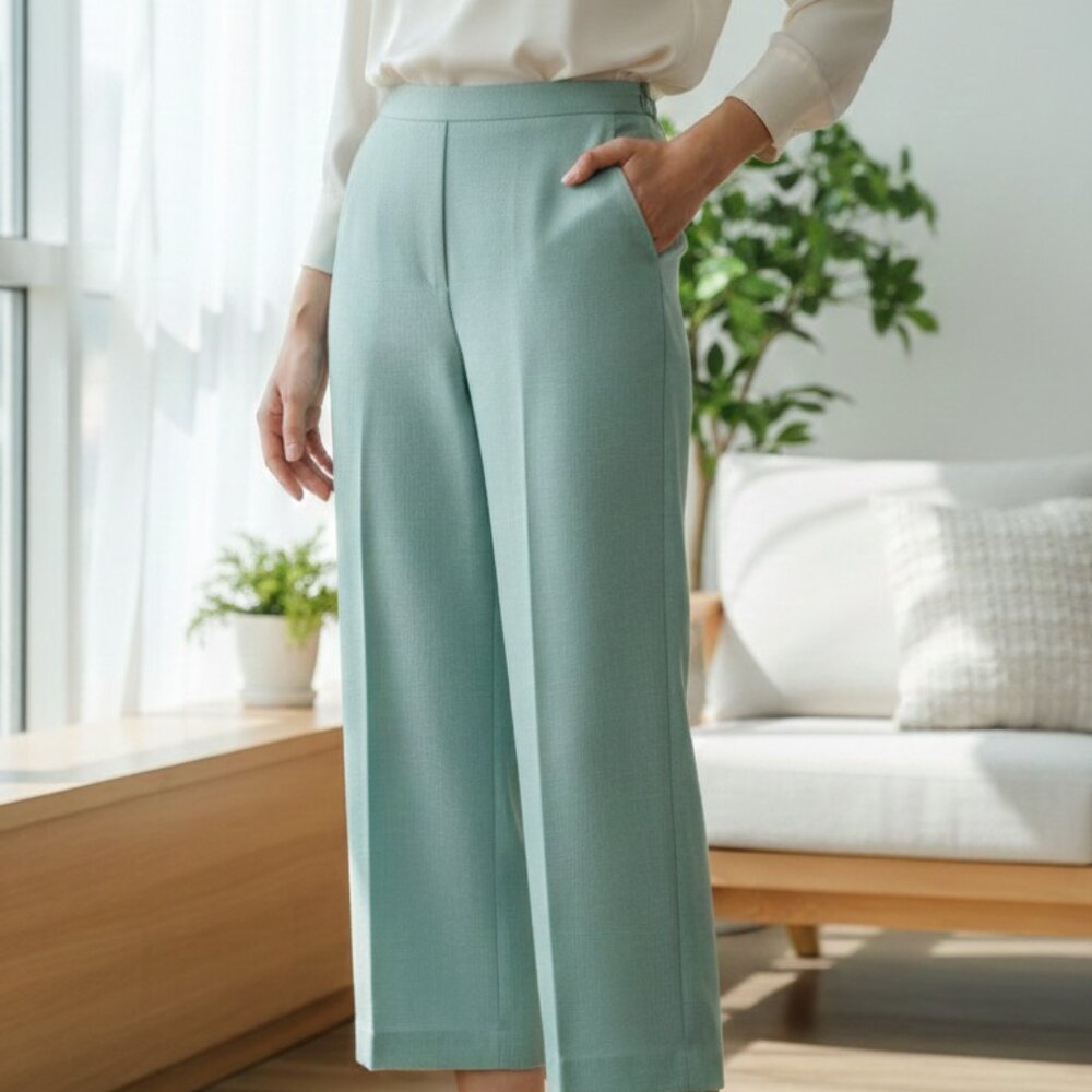 Alfred Dunner women's classic fit pants, size 8P, pistachio color